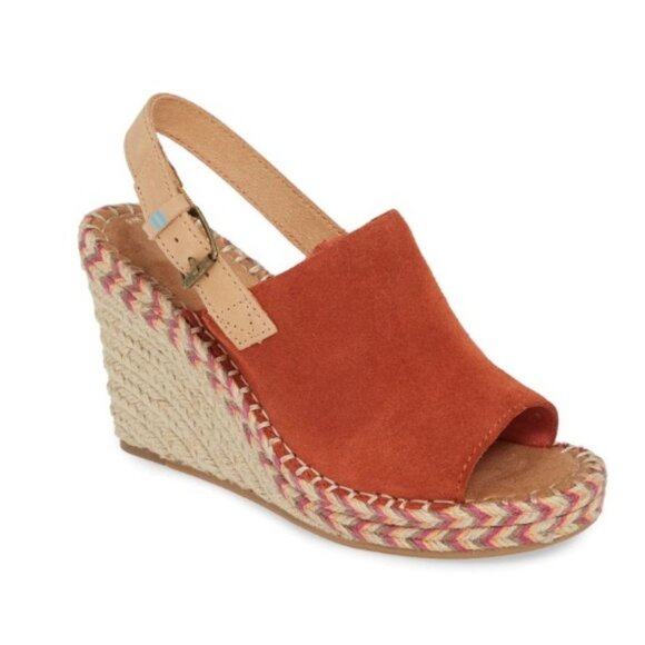 Toms Shoes - TOMS Women's Monica Slingback Wedge Suede/Leather Sandal
